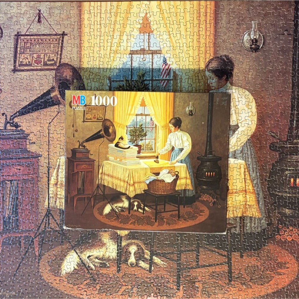 Charles Wysocki Getting Things Ironed Out With Caruso 1000 Piece Puzzle MB